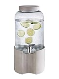 APS 10400 Getränkespender Element 7 Liter, Glas und rostfreiem Edelstahl mit dicken, stabilen Wänden und einer weiten Öffnung für Zutaten, Beton - Grau