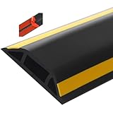 Kabelschutz, PVC Selbstklebende Halbrunde Bodenkabelabdeckung Kabelkanal Multicolor Mehrere Größen(Black-40mm(1-57/100in))