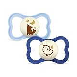 MAM Supreme Night Schnuller | 16+ Monate | leuchtende Babyschnuller | 94% Akzeptanz | beugt Zahnfehlstellungen vor | besonders hautfreundlich | SkinSoft Silikon | Fuchs/Bär | 2 Stück
