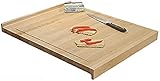 BLOODY Schneidebrett Buche massiv mit praktischer Anschlagkante - Beidseitig verwendbares Küchenbrett mit umlaufender Saftrille - 48 x 2,8 x 58 cm (B/H/T)