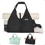 KYYLZ Sporttasche Damen Yogatasche Groß,Sporttasche Reisetasche mit Schuhfach,Wasserdicht Tragetasche für Yogamatten,Schwimmtasche Sport Gym Yoga Bag für Yogamatten & Yoga-Zubehör für Damen Schwarz
