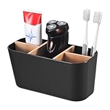 MumdoYAL Schwarz 5 Gitter Badezimmer Organizer, Zahnbürstenhalter, Toothbrush Holder, Aufbewahrung Badezimmer, Bad Aufbewahrung, Für Büro, Wohnzimmer, Küche
