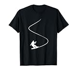 Gezeichnetes einfaches Snowboard-Mädchen T-Shirt