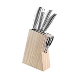 Amosfun 6-Teiliges Set Chopper-Kit aus Edelstahl ausstechplatte cutter messser kochgeschier kitchen knife set holzblock fleisch messer kocher chinesisches Beil zum Fleischhandeln Silver