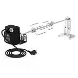 onlyfire Universal Grillspieße Set, Grillspieß mit Motor, Drehspiess für Gasgrill, Inklusive 2 Fleischgabeln, 70,5 cm Rotisserie Drehspieß, Verstellbarer Ständer, Wetterfester Schalter