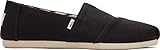 TOMS Damen Alpargata aus recycelter Baumwolle Flache Slipper, Schwarz Weiß, 41 EU