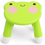 MIJOMA Kinderhocker mit Tiermotiv – Rutschfester Sitzhocker aus Polypropylen, 23x22x23 cm – Leicht, stabil & ideal fürs Kinderzimmer (Frosch)