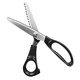 Richolyn Schere zum Schneiden von Stoffen,Zackenschere mit Komfortgriffen | Komfort Griff behandelt Professionelle Stoff Handwerk Schneiderei Zickzack-Schnitt-Schere zum Nähen