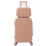 JHMYOB Koffer Einfacher Koffer for Damen, Multifunktionaler Trolley-Koffer, Universalräder, Weiblicher Koffer, Passwortbox-Koffer Koffer Hartschale(Pink)
