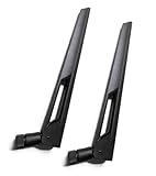 WLAN-Antennen (10 dBi Dualband-Signalverstärker, 2,4 GHz/5 GHz - 5,8 GHz) mit SMA-Stecker für kabellose Kamera, Router, Hotspot, Schwarz und Schwarz, 2 Stück