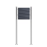 SCHARTEC Design Standbriefkasten SBS-SPB-1 freistehend mit Zeitungsfach Briefkasten stehend Postkast (Edelstahl)