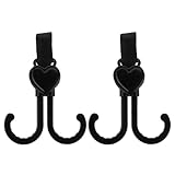 WEKADRIN 2 Stück Kinderwagenhaken Doppelclip Stroller Hooks für Wickeltasche Rucksack Einkaufstrolley Rollstuhl Belastbar Abriebfest für Alltag und Outdoor