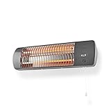 Nedis HTBA10GY Badezimmer-Heizung - 1200 W - Verstellbares Thermostat - 2 Wärme Modes - X4 - Grau
