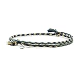 Nato Cuff - Geflochtenes Baumwollarmband - Handgefertigt in Frankreich - Edelstahlmedaille 316L - Herren Damen Verstellbares Juwel (Kaki)