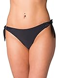 Aquarti Damen Tanga Bikinihose Seitlich Gebunden Brazilian, Farbe: Schwarz, Größe: 38