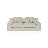 smart Big Sofa - 242x86x121 cm, Chenille - inklusive 7 Kissen, frei im Raum stellbar, moderner Look - flexibel, bequem & stylisch