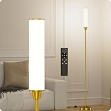 pekipe stehlampe mit fernbedienung dimmbar,Led Stehlampe,eck stehlampe wohnzimmer,Dimmbar Stehleuchte Farbtemperatur 3000k-6000k,Leuchtkraft 10%-100%(brass gold)