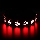 Ankilo LED Leuchthalsband Hund,Leuchthalsband für Hunde Aufladbar,Hundehalsband Leuchtend Halsband für Hunde Einstellbare Größe Sicherheit,3 Modi Halsband Hund Helle Sicherheit,Rot,7,87'-11,8',XS