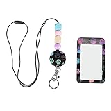 Perlen -Lanyard mit ID -Halter transparent einverstellbarer Länge Versenkbares Abzeichen für Lehrer Business Profis Acryls ABS Nylon Seil (8)