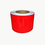 QWEERT Reflektorband Selbstklebend, Reflektierendes Warnband, Absperrband, Sicherheitserinnerung Markierungsklebeband, 25M X 10CM,Rot