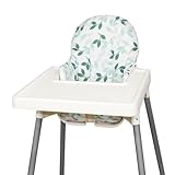 für IKEA Hochstuhlkissen, für IKEA Antilop Kissen, für Antilop Hochstuhlkissen, Hochstuhlauflage für IKEA Antilop Hochstuhl, Baumwolle, rutschfest, weich, Baby sitzen bequemer (Grünes Blatt)