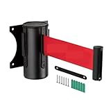 GHHZML Absperrband Ausziehbar Absperrungen und Linienteiler for Menschenmengen durch einziehbaren Warngurt zur Wandmontage for den Innen- Außenbereich, 3 Meter(Red)