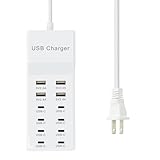 USB Ladegerät, 12-Port USB Ladestation (4 USB-A Anschlüsse und 8 USB-C Ports) Mehrere USB Ladestation Kompatibel mit iPhone 15/14/13/13pro max 12/12/12 Mini/12Pro/12Pro, Tablet PC, Smartphone