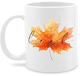 Tasse Tassen 325ml - Halloween - Herbstblatt | Herbstfarben | Herbstliches Blatt | Herbstmotiv Leaf - 325 ml - Weiß - halloween-tasse haloween outfits mug hellowee grusel gruselig helloween