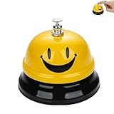 MITUMORMOR Metall Tischklingel, Gelb, Groß, Hängend, Klassisch, Dekorativ, Serviceglocke, Rezeptionsklingel, Küchenglocke, Restaurant, Bar, ohne Batterien