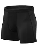 Niksa 1er Pack Herren Sport Boxershorts Funktionsunterwäsche Radlerhose kompressionsshorts Unterwäsche Radhosen Für Männer, Schwarz, L