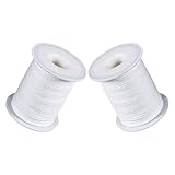 Alipis 2 Rollen 2 Rollen Baumwoll Kerzendocht Geflochten 61m – Dochtspule für Kerzenherstellung Öllampen Laternen Nachfüll Draht für Selbstgemacht Bastelprojekte