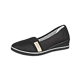 Elara Damen Ballerina Pumps mit Keilabsatz Chunkyrayan 483 Black-40