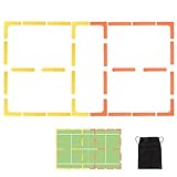 Hikeen Court Lines Marker-Set, rutschfest und windabweisend, 28 Stück, Pickleball-Netzplatz für Innen- und Außenbereich