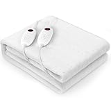 TLGREEN Wärmeunterbett Doppelte 100W, 190 x 140 cm, mit 8 Hour Abschaltautomatik, 6 Temperatursstufen, Abnehmbarem Dual-Controller, Maschinenwaschbar Wärmebettunterlage, Matratzenheizung