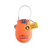 HUDORA Kabelschloss - Handliches Kabel-Schloss mit 3-stelligem Zahlencode - Zahlenschloss für Scooter, Taschen & Helme - Schloss mit Kabel-Länge von 80 cm - Rollerschloss aus stabilem ABS-Gehäuse