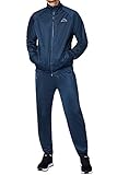 Kappa Trainingsanzug Villos für Herren, bequemer Tracksuit für Sport, Freizeit und Reisen, die Jogginghose & Trainingsjacke sind atmungsaktiv, schnell trocknend, blau, Größe M