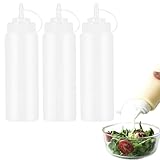 Quetschflasche Dosierflasche 3 PCS 360ml 12oz,Abgestufte Squeeze Flasche,ketchup spender ölflasche dosierflasche,saucenflasche,salatdressing behälter plastikflaschen zum befüllen soßenflaschen Bottle