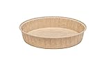Ecopack Runde Einweg-Papierformen für Torten, Kuchen und Quiche aus antihaftbeschichtetem Papier, backofenfest bis 220 °C, Maße 16 x 3 cm, Naturfarben, 4 Stück