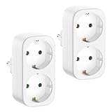 Zweierpack – Steckdosenadapter – Geeignet für Küche, Schlafzimmer, Wohnzimmer, Weiß