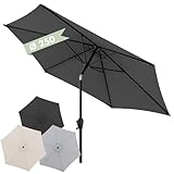 Doppler Sonnenschirm Jack 250cm in Dunkelgrau - Runder Sonnenschirm für Balkon & Terrasse - Schirm knickbar - Balkonsonnenschirm - Kurbelschirm - Gartenschirm mit Kurbelfunktion