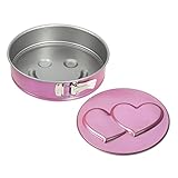 Zenker creative studio Springform Ø 26 cm, Backform mit 2 Motivböden, runde Kuchenform mit Antihaftbeschichtung, kreatives Backen (Farbe: rosa, silber), Menge: 1 Stück