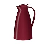 alfi ECO 1,0l, ruby red, Isolierkanne mit hygienischem Hartglaseinsatz aus Kunststoff, Drehverschluss mit bequemer Drucktaste, Ausgießen mit einer Hand, ideal als Kaffeekanne, Teekanne, BPA-frei