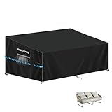 SIMPHAUS Abdeckung Gartenbank 185x99x89/61cm Gartensofa Abdeckung Wasserdicht Bank Abdeckung 2 Sitzer Abdeckhaube Gartenbank Wetterfest Winddicht UV-Beständiges 420D Oxford Gewebe