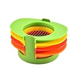 DOITOOL Edelstahl 4 In 1 Eierschneider mit Basishalter und Stapelfunktion Multifunktionaler Eierteiler und Eiertrenner für Küche und Frühstück