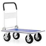 Pallit CARRY-R Transportwagen klappbar 300kg Rollwagen mit lenkbarer Luftbereifung Anti-Rutsch Plattformwagen Transporthilfe Handwagen mit Feststellbremse