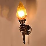 Lamp Wandleuchte mit LED-Fackel, Wandleuchten für Innendekoration, Wandbeleuchtung mit Glasschirm mit Flammeneffekt, Wandstrahler für Veranda, Flur,