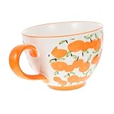 PHENOFICE 1stk Frühstücksbecher Haferflockenbecher Urlaub Kaffeebecher Handgefertigte Tassen Campingbecher Jumbo-becher Aus Porzellan Trinken Trinken Trinkbecher Für Getränke Keramik Orange