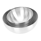 DECHOUS 3 Teiliges Edelstahl Rührschüssel Korb Teller Spinner Behälter Salatschüsseln Obstschüssel Suppenschüssel Multifunktionsschüssel Küchengeschirr Speiseschüssel Multifunktions