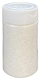 Schimmernder Glitzerpuder Glitzer-Pulver zum Basteln und Verzieren von Karten, bunter Glitter für Dekoration (Weiß 100g Streudose)
