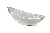 Klocke Kunststoffschale Schiffchen Creme grau matt oval 55cm x 14cm Dekoschale Blumenschale Pflanzschale Balkon bepflanzen Frühblüher Tischdeko